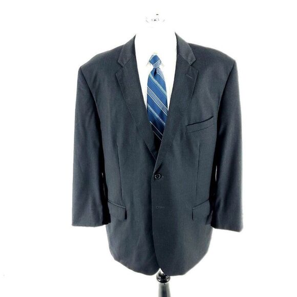 Joseph & Feiss Gold Wool 2 Button Suit Jacket 46R OR‎ Slim 48R Gray - Picture 3 of 12